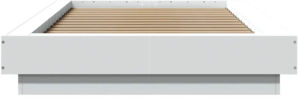 Lovos rėmas su LED, baltas, 100x200cm, apdirbta mediena
