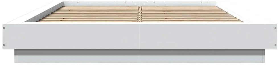 Lovos rėmas su LED, baltas, 120x190cm, apdirbta mediena