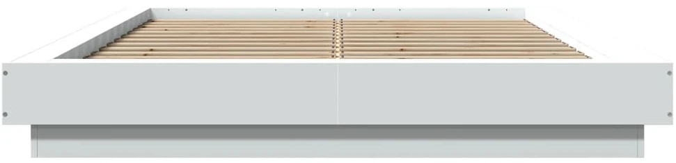 Lova Lovos rėmas su LED, baltas, 135x190cm, apdirbta mediena