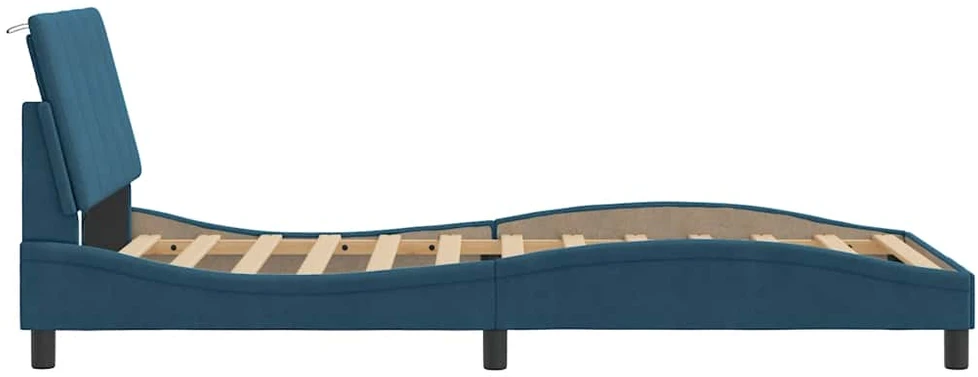Lovos rėmas su LED, mėlynos spalvos, 100x200cm, aksomas