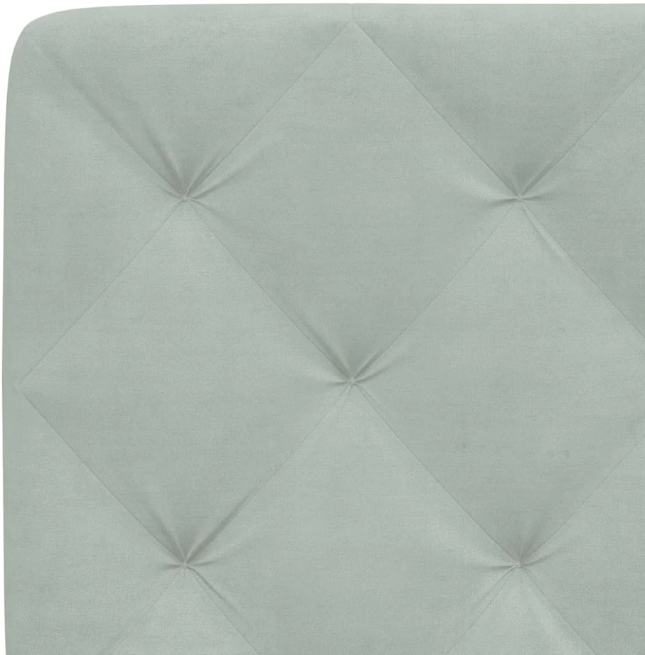 Lovos rėmas su LED, šviesiai pilkas, 140x190cm, aksomas