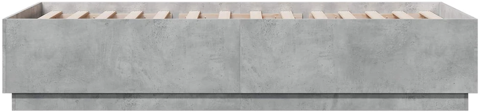 Lova Lovos rėmas su LED Betono pilka 80 x 200 cm Apdirbta mediena