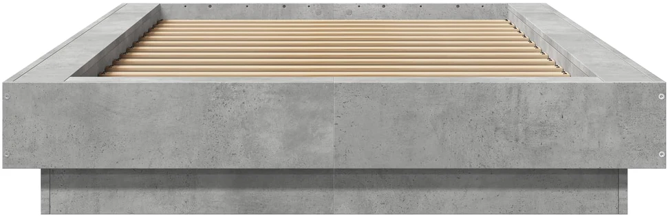 Lova Lovos rėmas su LED Betono pilka 80 x 200 cm Apdirbta mediena