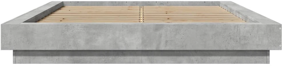 Lova Lovos rėmas su LED, betono pilkas, 135x190cm, apdirbta mediena