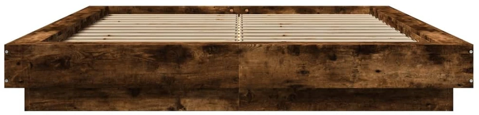 Lovos rėmas su LED, dūminio ąžuolo, 120x200cm, apdirbta mediena