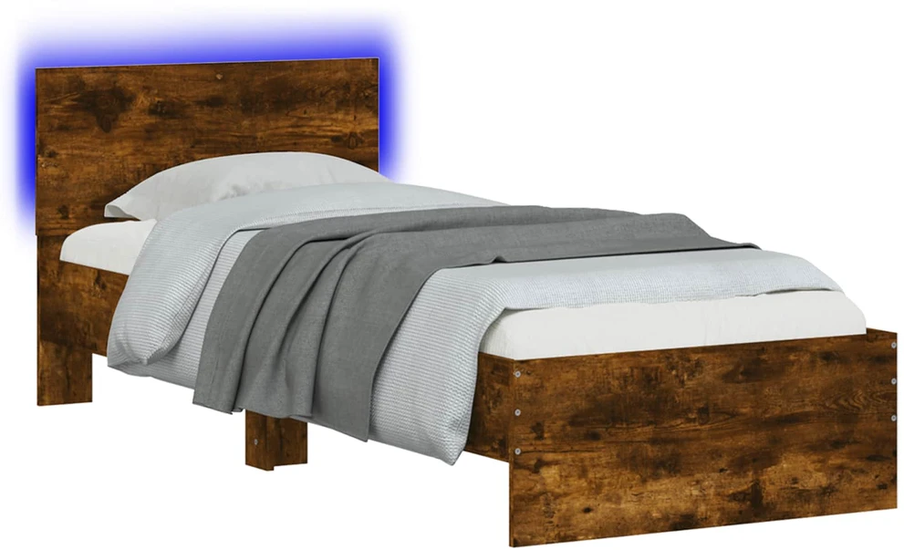 Lova Lovos rėmas Dūminio ąžuolo 80 x 200 cm Apdirbta mediena