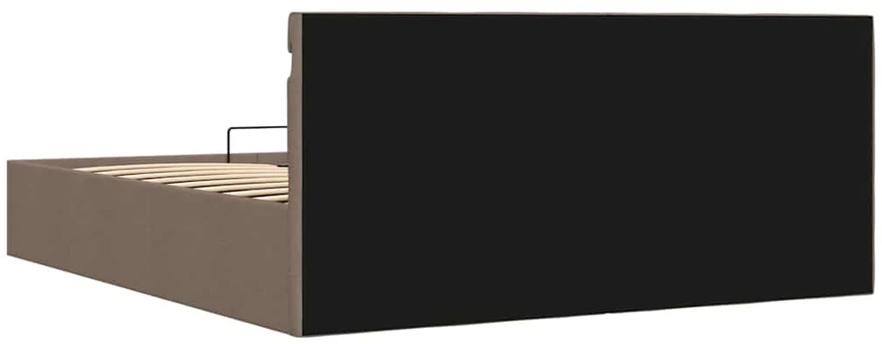 Lovos rėmas su LED ir daiktadėže, taupe, 160x200cm, audinys