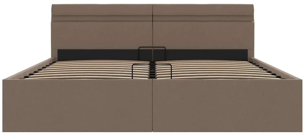 Lovos rėmas su LED ir daiktadėže, taupe, 160x200cm, audinys