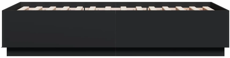 Lovos rėmas su LED, juodas, 75x190cm, apdirbta mediena