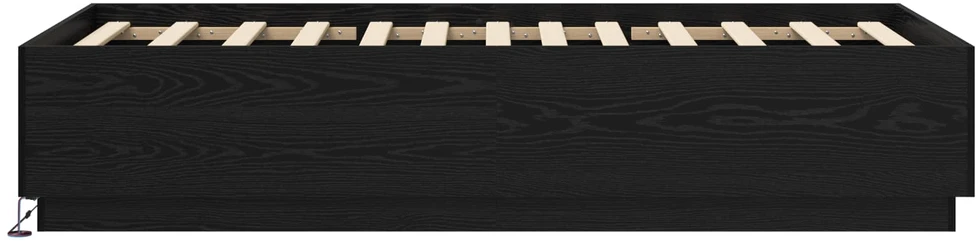 Lova Lovos rėmas su LED Juodojo ąžuolo 80 x 200 cm Apdirbta mediena