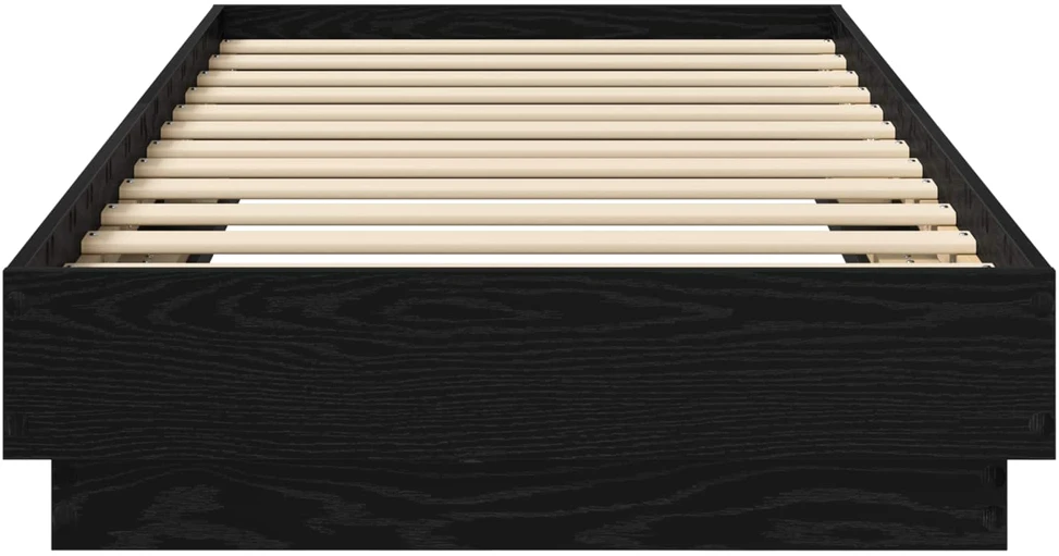 Lova Lovos rėmas su LED Juodojo ąžuolo 80 x 200 cm Apdirbta mediena