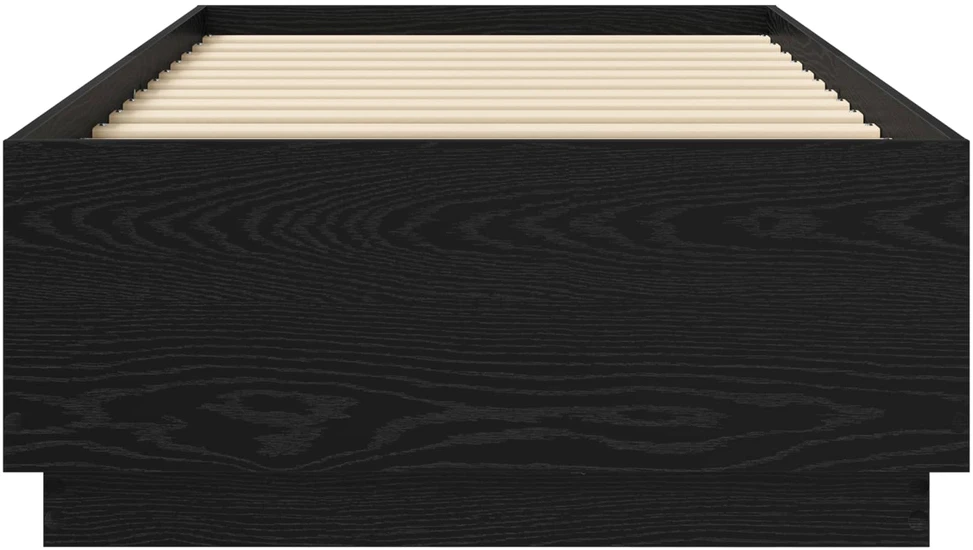 Lova Lovos rėmas su LED Juodojo ąžuolo 80 x 200 cm Apdirbta mediena