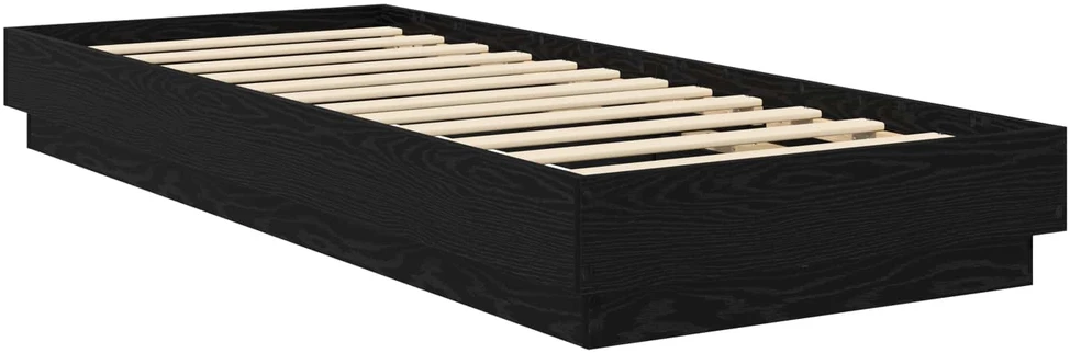 Lova Lovos rėmas su LED Juodojo ąžuolo 80 x 200 cm Apdirbta mediena