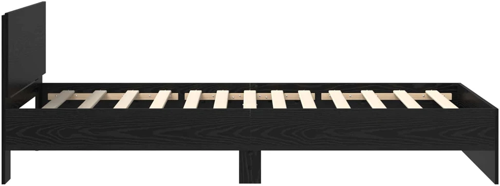 Lova Lovos rėmas su LED Juodojo ąžuolo 80 x 200 cm Apdirbta mediena