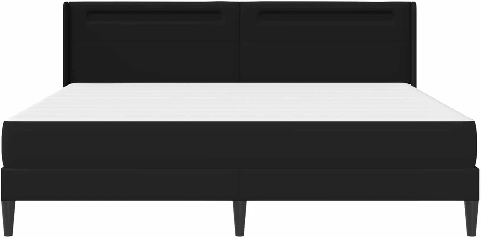 Lova Lovos rėmas su LED juostelėmis Juoda 180 x 200 cm Dirbtinė oda