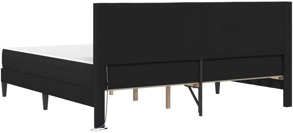 Lovos rėmas su LED juostelėmis Juoda 180 x 200 cm Dirbtinė oda