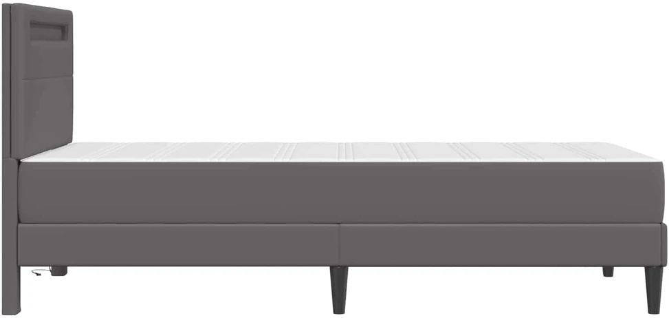 Lova Lovos rėmas su LED juostelėmis Pilka 90 x 190 cm Dirbtinė oda