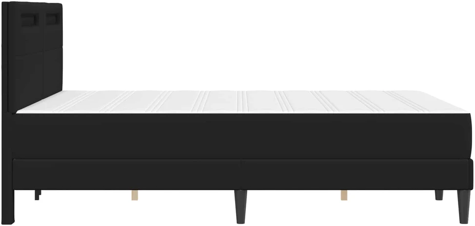 Lova Lovos rėmas su LED juostelėmis Juoda 120 x 190 cm Dirbtinė oda