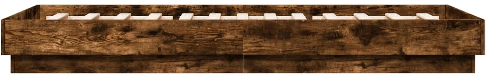 Lovos rėmas su LED lemputėmis, dūminio ąžuolo, 100x200cm