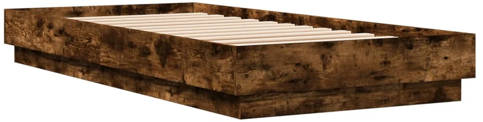 Lovos rėmas su LED lemputėmis, dūminio ąžuolo, 100x200cm
