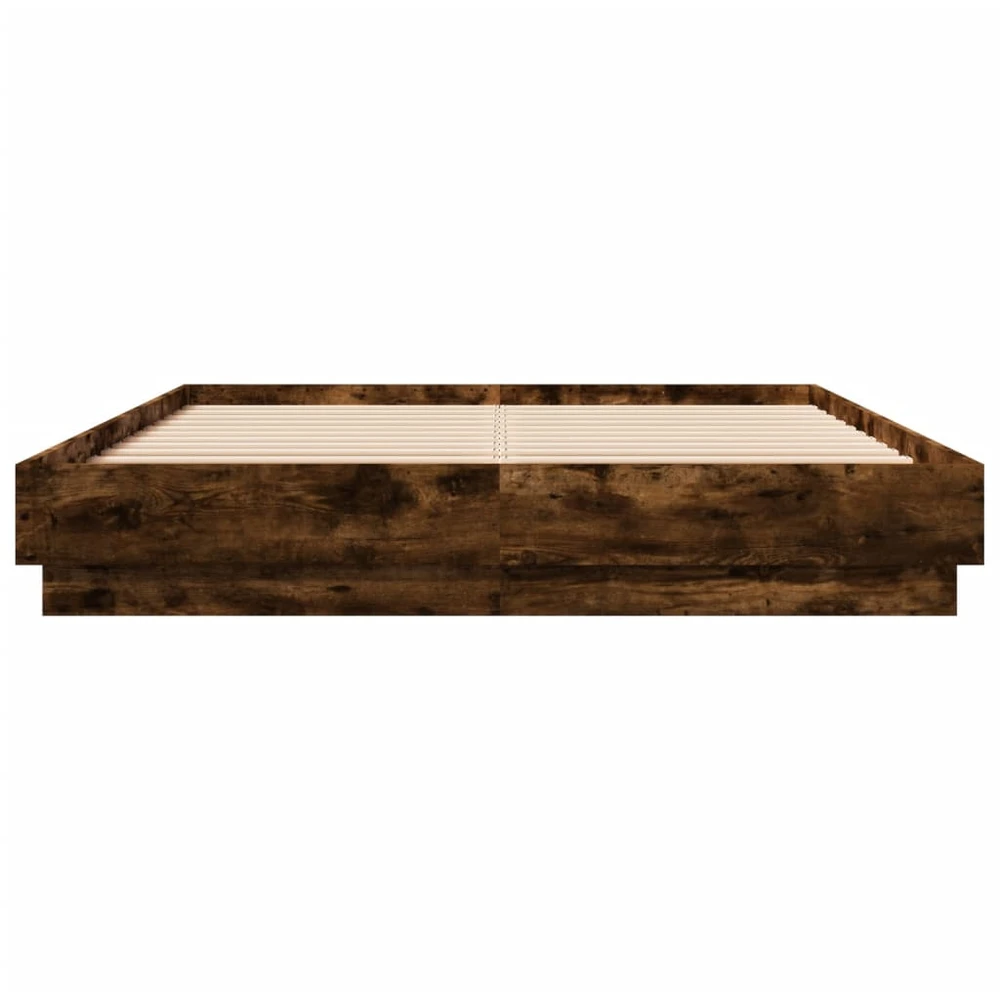 Lovos rėmas su LED lemputėmis, dūminio ąžuolo, 120x200cm