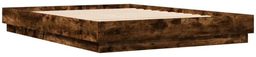 Lovos rėmas su LED lemputėmis, dūminio ąžuolo, 140x200cm