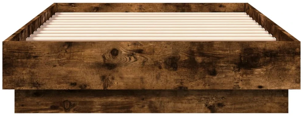 Lovos rėmas su LED lemputėmis, dūminio ąžuolo spalvos, 90x190cm