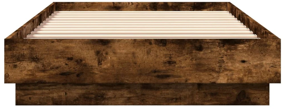 Lovos rėmas su LED lemputėmis, dūminio ąžuolo, 100x200cm