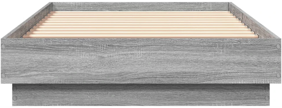 Lovos rėmas su LED lemputėmis, pilkos ąžuolo spalvos, 75x190cm