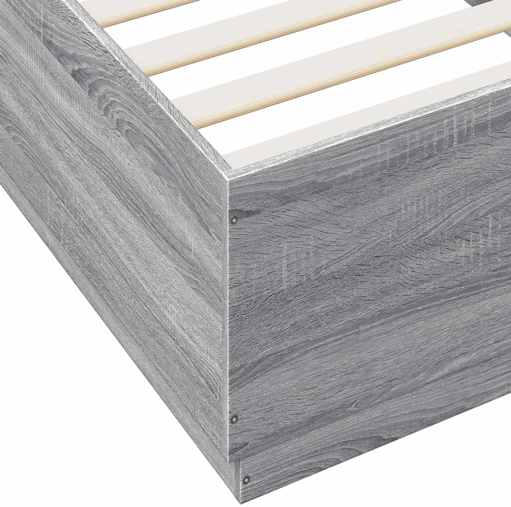 Lova Lovos rėmas su LED Pilka Sonoma 80 x 200 cm Apdirbta mediena