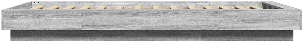 Lova Lovos rėmas su LED Pilka Sonoma 80 x 200 cm Apdirbta mediena