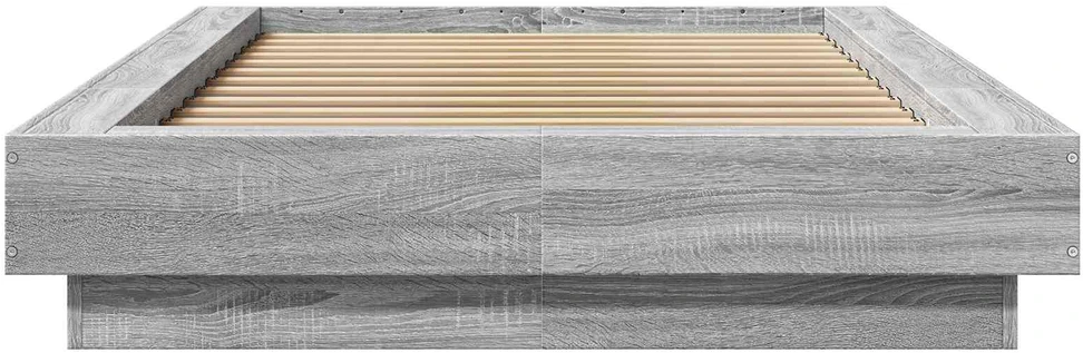 Lova Lovos rėmas su LED Pilka Sonoma 80 x 200 cm Apdirbta mediena