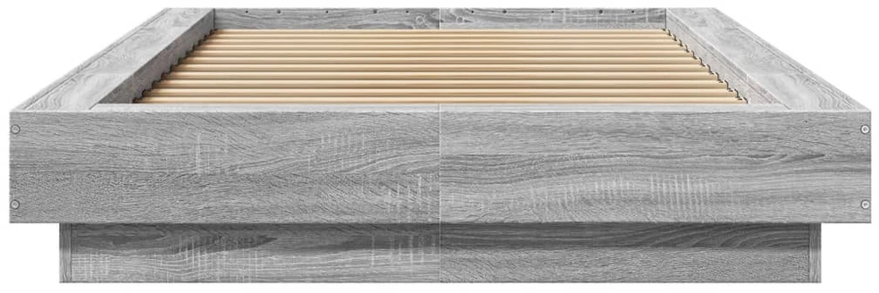 Lovos rėmas su LED, pilkas ąžuolo, 100x200cm, apdirbta mediena