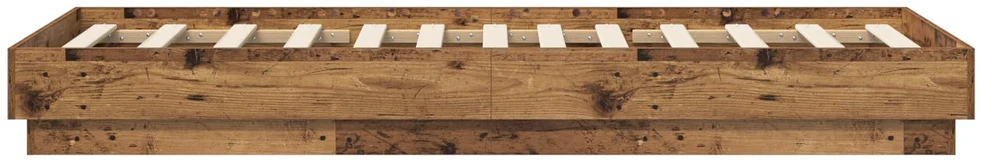 Lova Lovos rėmas su LED Sendintos medienos 80 x 200 cm