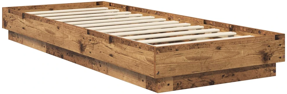 Lova Lovos rėmas su LED Sendintos medienos 80 x 200 cm