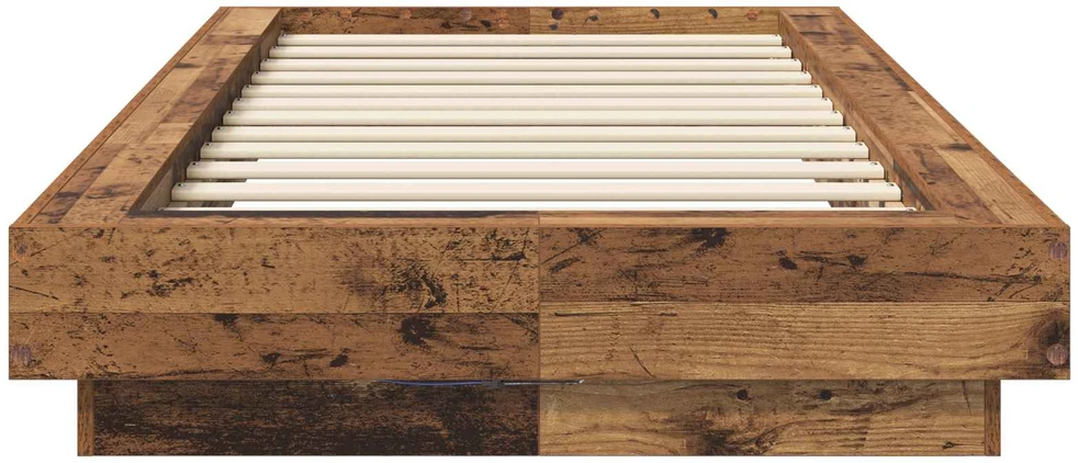 Lova Lovos rėmas su LED Sendintos medienos 80 x 200 cm
