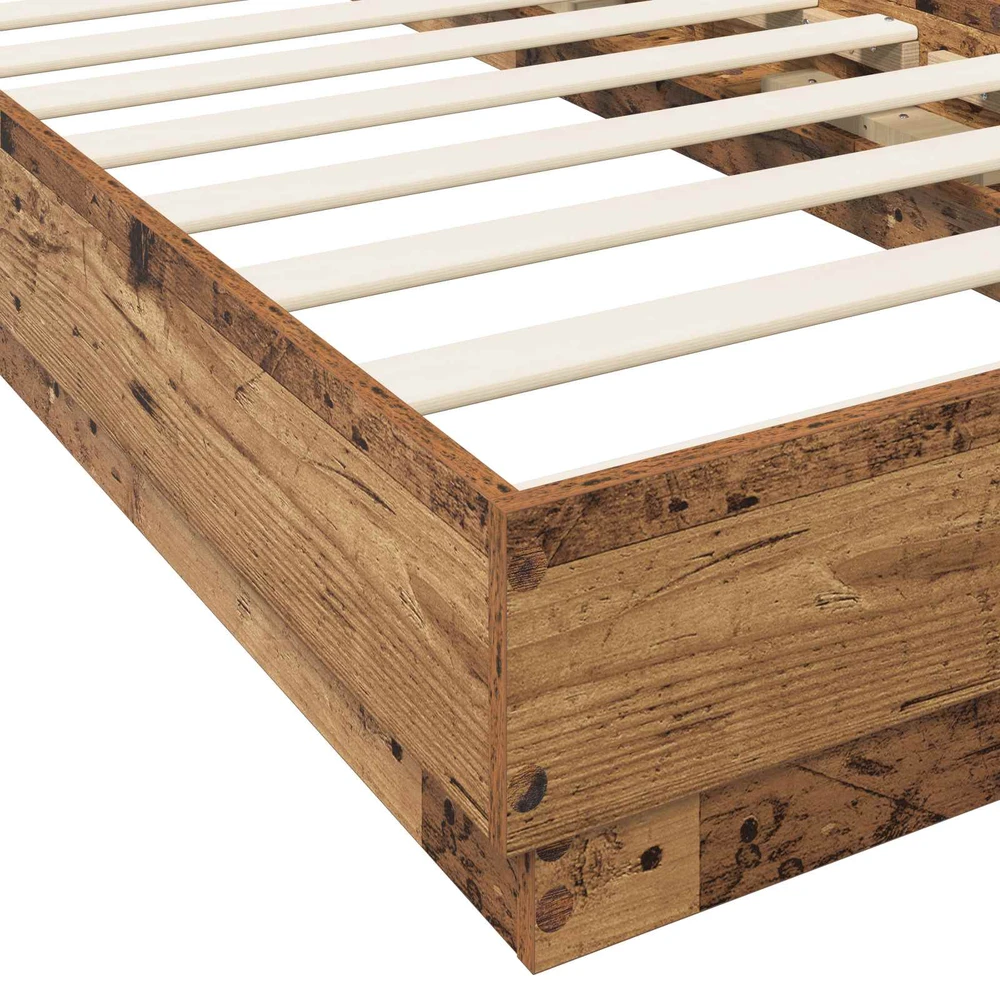 Lova Lovos rėmas su LED Sendintos medienos 80 x 200 cm