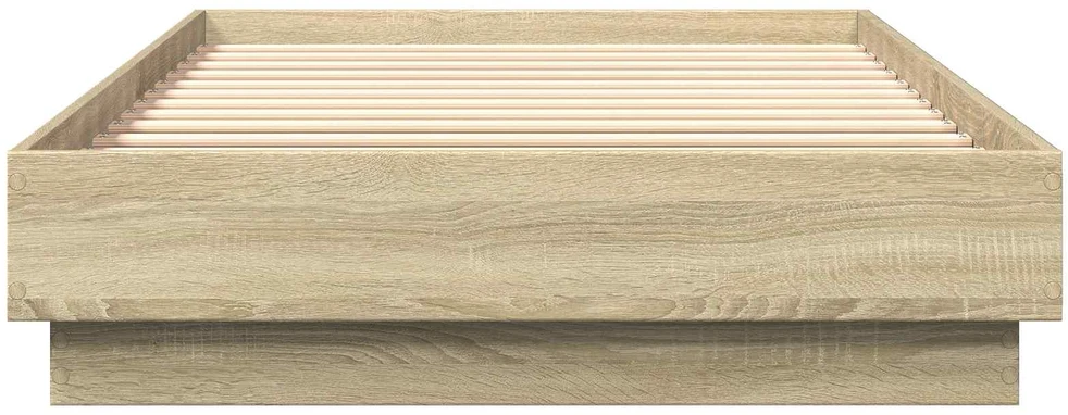 Lova Lovos rėmas su LED Sonoma ąžuolas 80 x 200 cm Apdirbta mediena