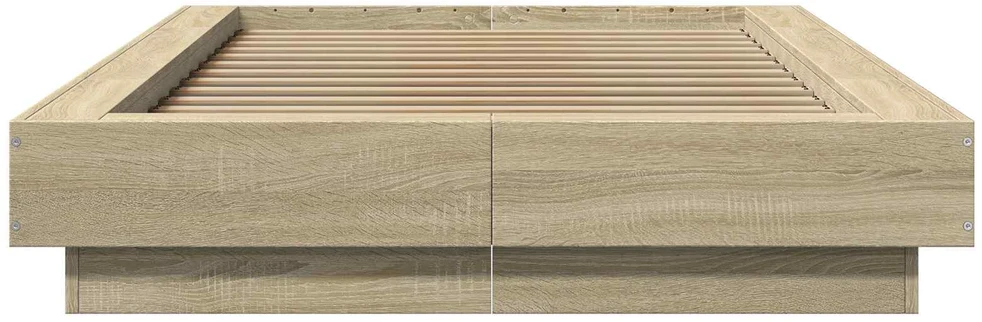 Lova Lovos rėmas su LED Sonoma ąžuolas 80 x 200 cm Apdirbta mediena