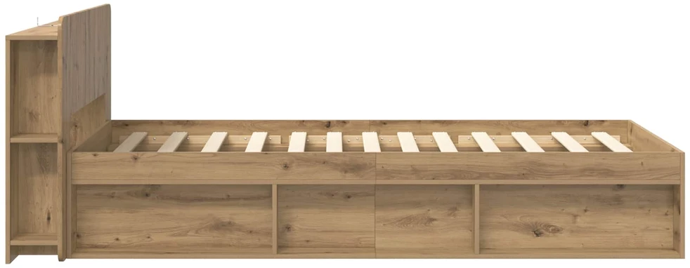 Lova Lovos rėmas su saugojimu Artisano ąžuolo 100 x 200 cm