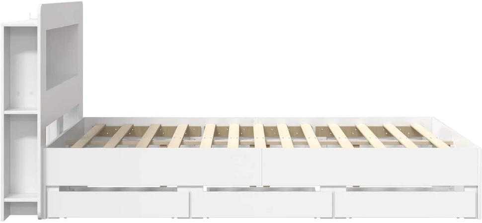 Lovos rėmas su saugojimu ir nugara Balta 150 x 200 cm