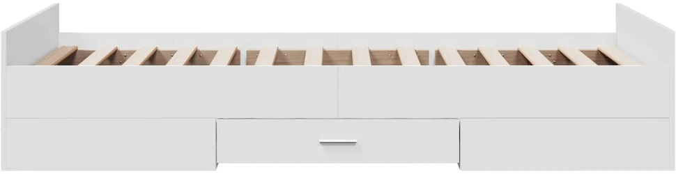 Lova Lovos rėmas su saugojimu Balta 80 x 200 cm Apdirbta mediena