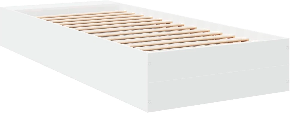 Lova Lovos rėmas su saugojimu Balta 80 x 200 cm Apdirbta mediena