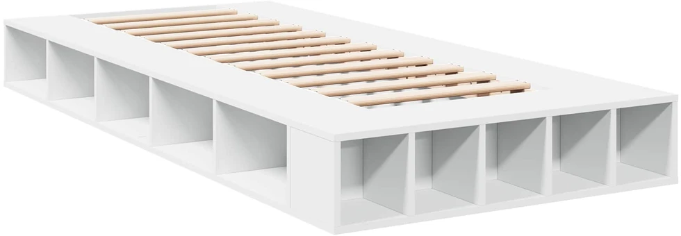 Lova Lovos rėmas su saugojimu Balta 80 x 200 cm Apdirbta mediena