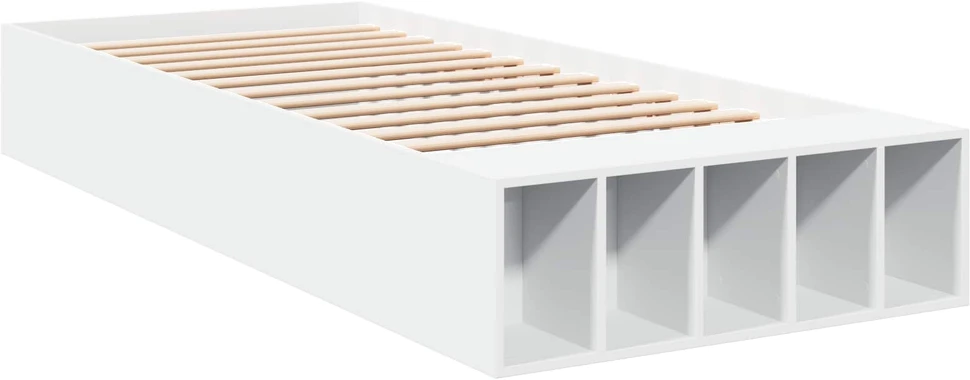 Lova Lovos rėmas su saugojimu Balta 80 x 200 cm Apdirbta mediena