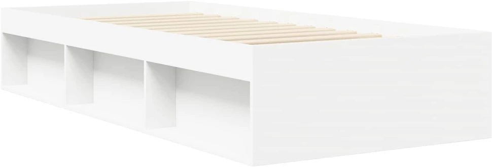 Lova Lovos rėmas su saugojimu Balta 80 x 200 cm Apdirbta mediena