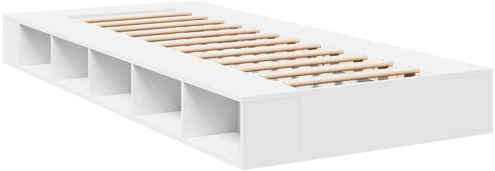 Lova Lovos rėmas su saugojimu Balta 80 x 200 cm Apdirbta mediena