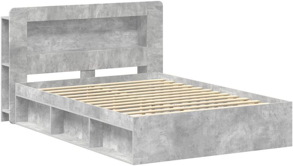 Lovos rėmas su saugojimu Betono pilka 140 x 190 cm
