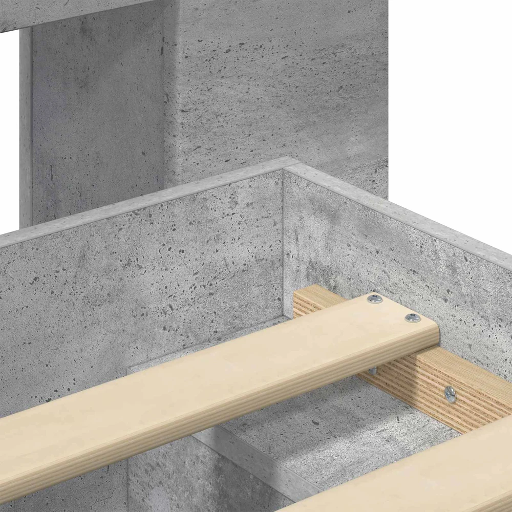 Lovos rėmas su saugojimu Betono pilka 140 x 190 cm