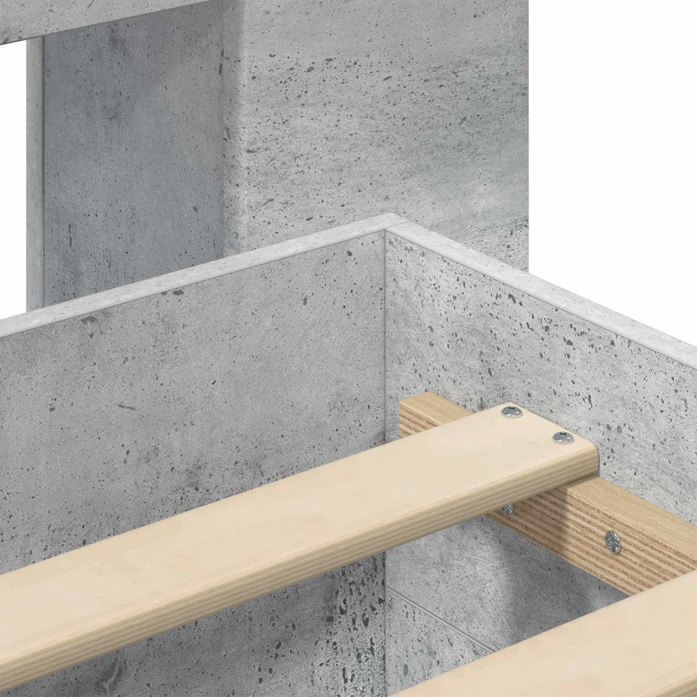 Lovos rėmas su saugojimu Betono pilka 150 x 200 cm